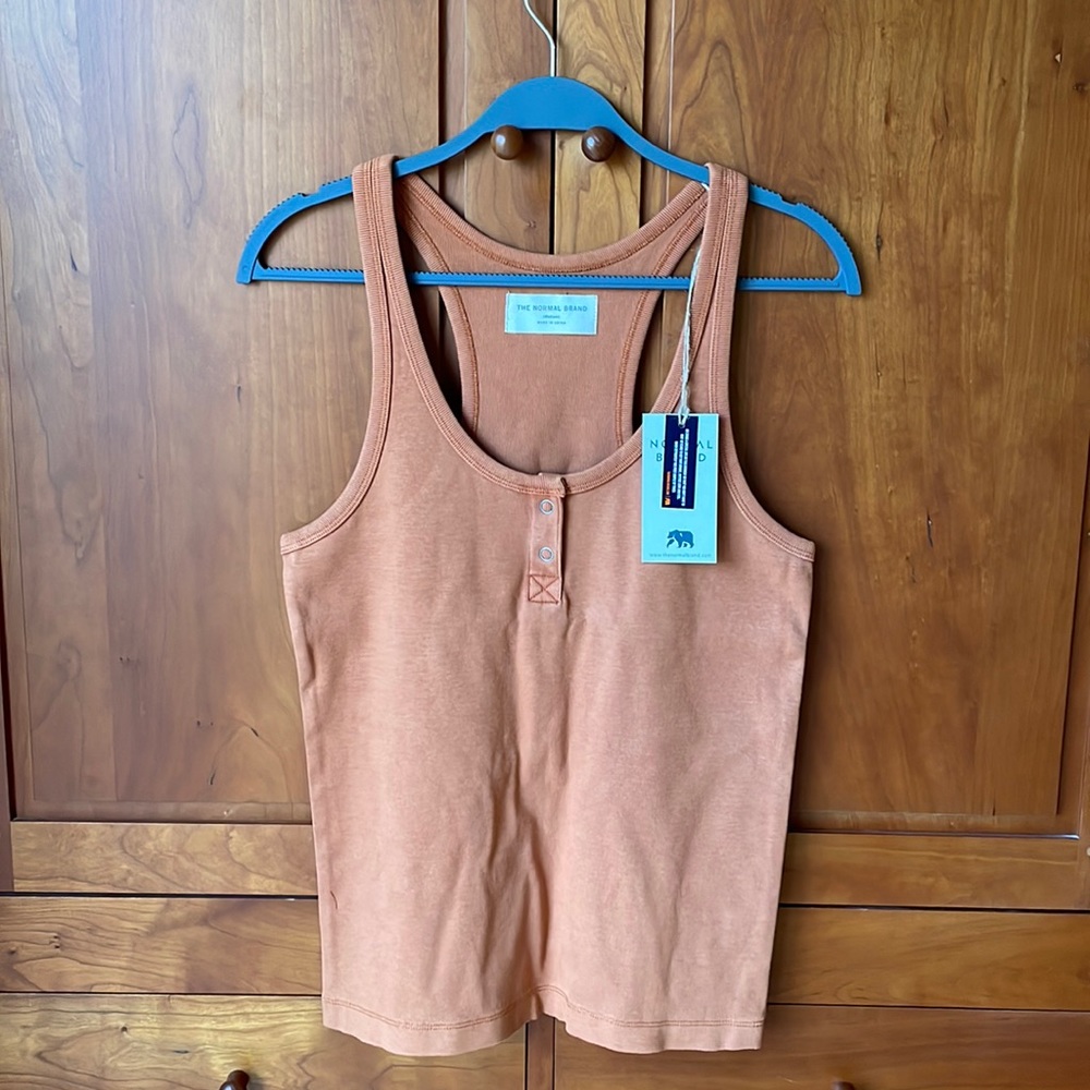 The Normal Brand- Two Snap Tank. Medium. Adobe color